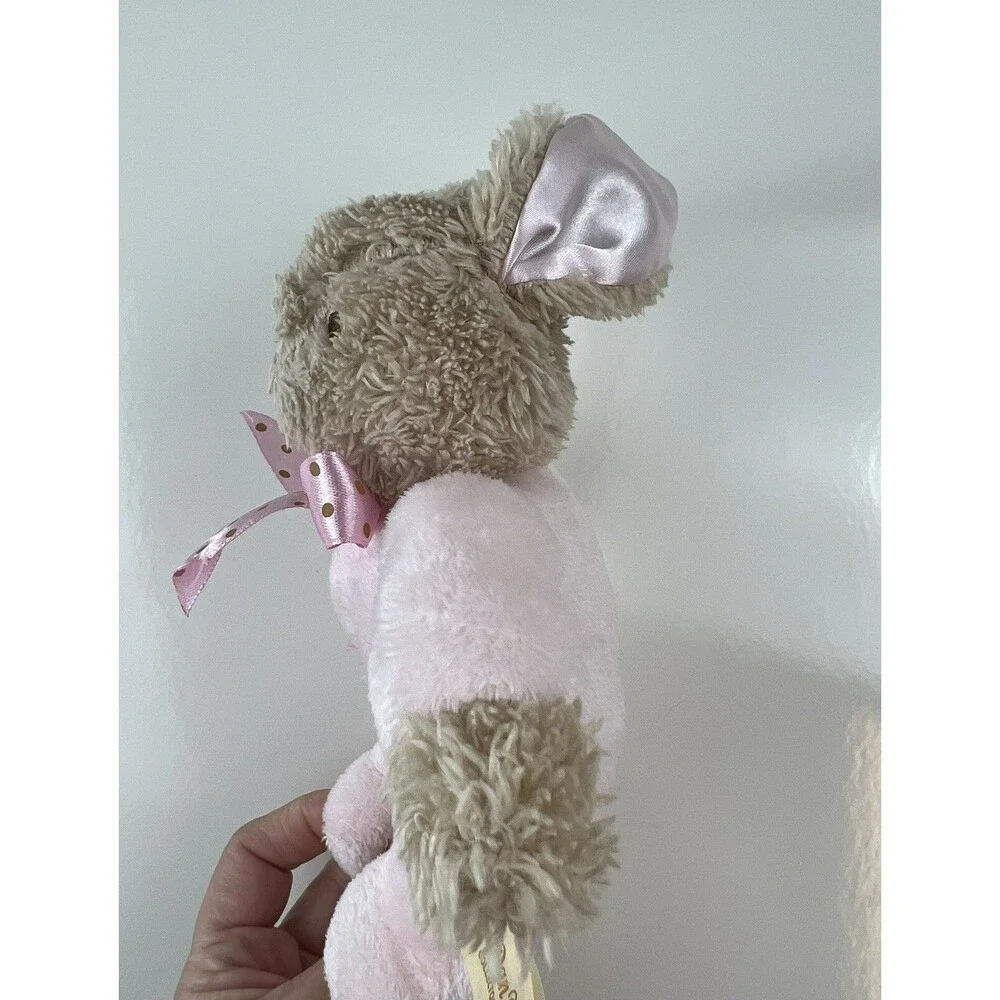 Dan Dee Pink Plush Stuffed Animal My First Bunny Satin Ears Rattle Baby Lovey